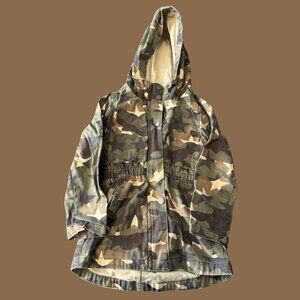 C&C California Girls Hooded Camouflage Utility Jacket- Army Green